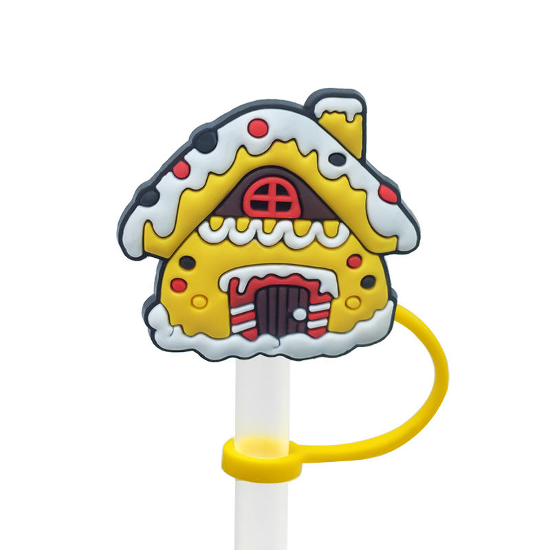 Wholesale 20pcs Cartoon Christmas Series Party Silicone Straw Caps Straw Decoration